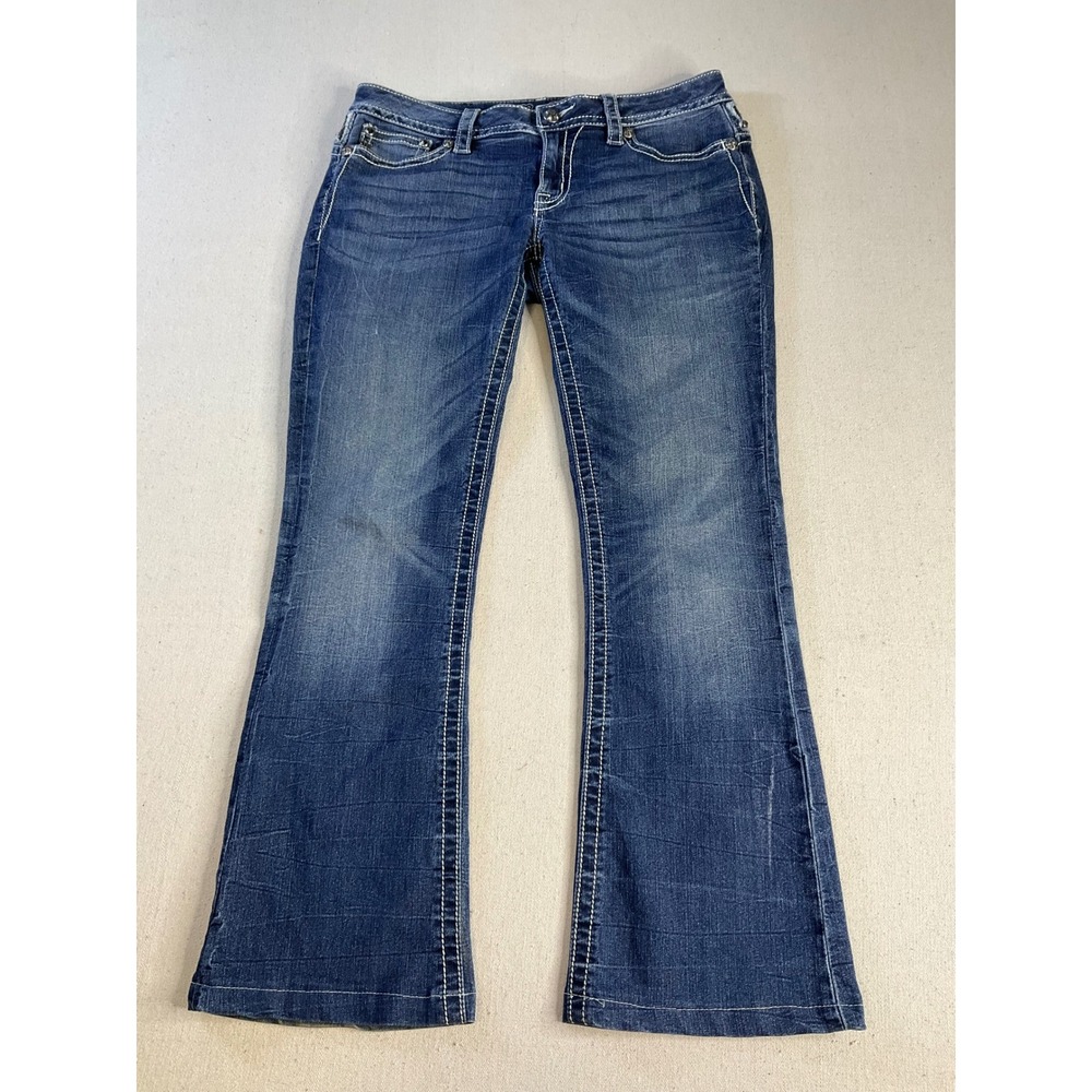Miss Me Signature Boot Cut Embellished Dark Wash Jeans Women's 30